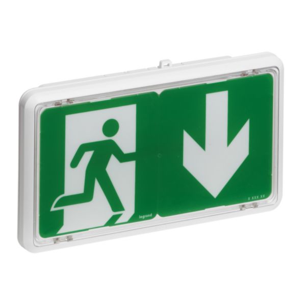 Panneau vert évacuation de sécurité