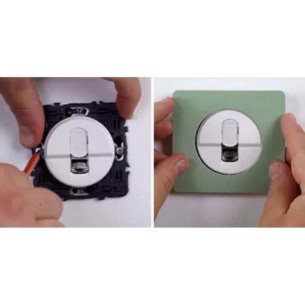 Vissage du support et pose de la plaque de finition