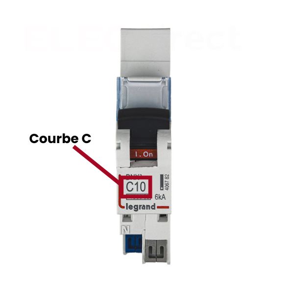 Emplacement courbe de déclenchement disjoncteur Legrand